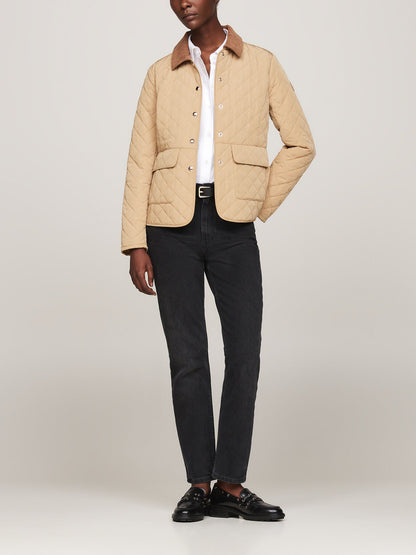 Water Repellent Slim Quilted Jacket