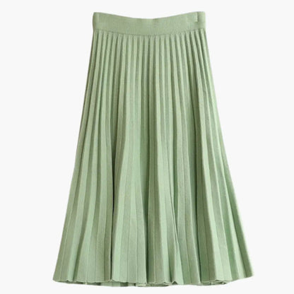 Women's Ribbed Knit Pleated Maxi Skirt | Flowing Ankle-Length Design with Elegant Texture