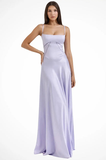 Women's Satin Corset Maxi Dress | Structured Elegant Evening Gown