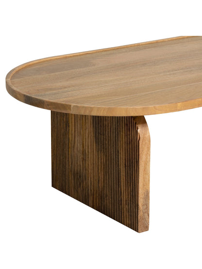 Zuberi Natural Wood Curved Coffee Table