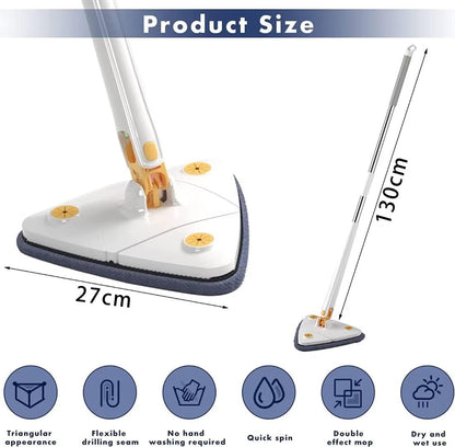 Zidello Triangle Shaped Microfiber Mop –Self-Wringing Floor Dust Mop