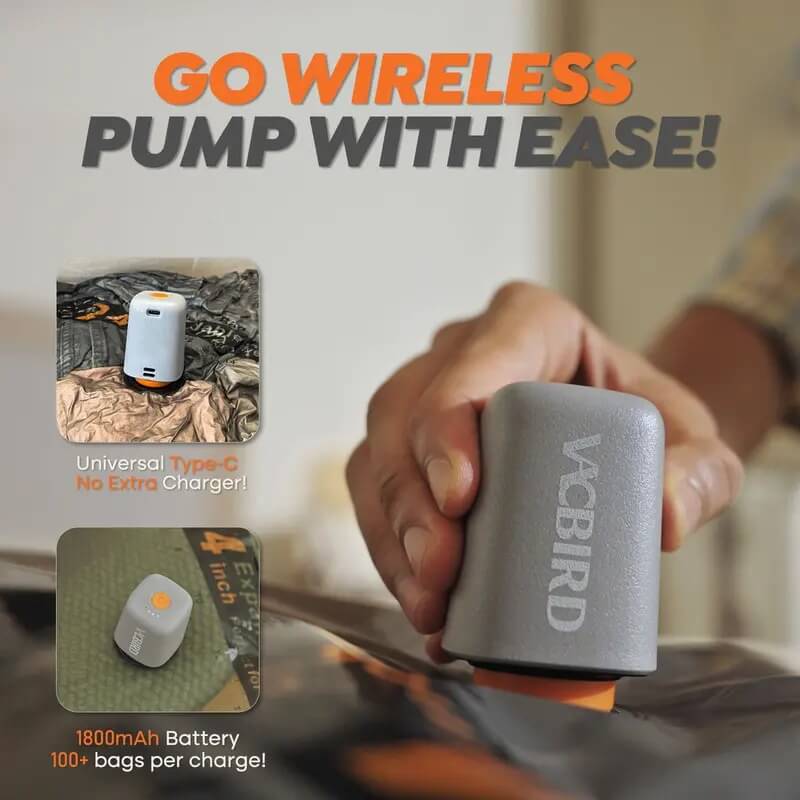 Vacuum Storage Bags with Rechargeable Wireless Pump, Reusable Compression Bags for Travel, Clothing, Blankets & Home Organization