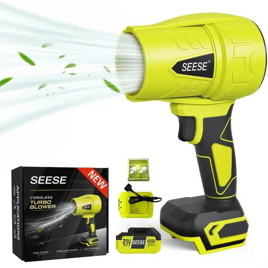 Cordless Turbo Jet Blower, High-Power Handheld Air Duster for Leaf Blowing, Car Drying, Snow Removal & Home Cleaning