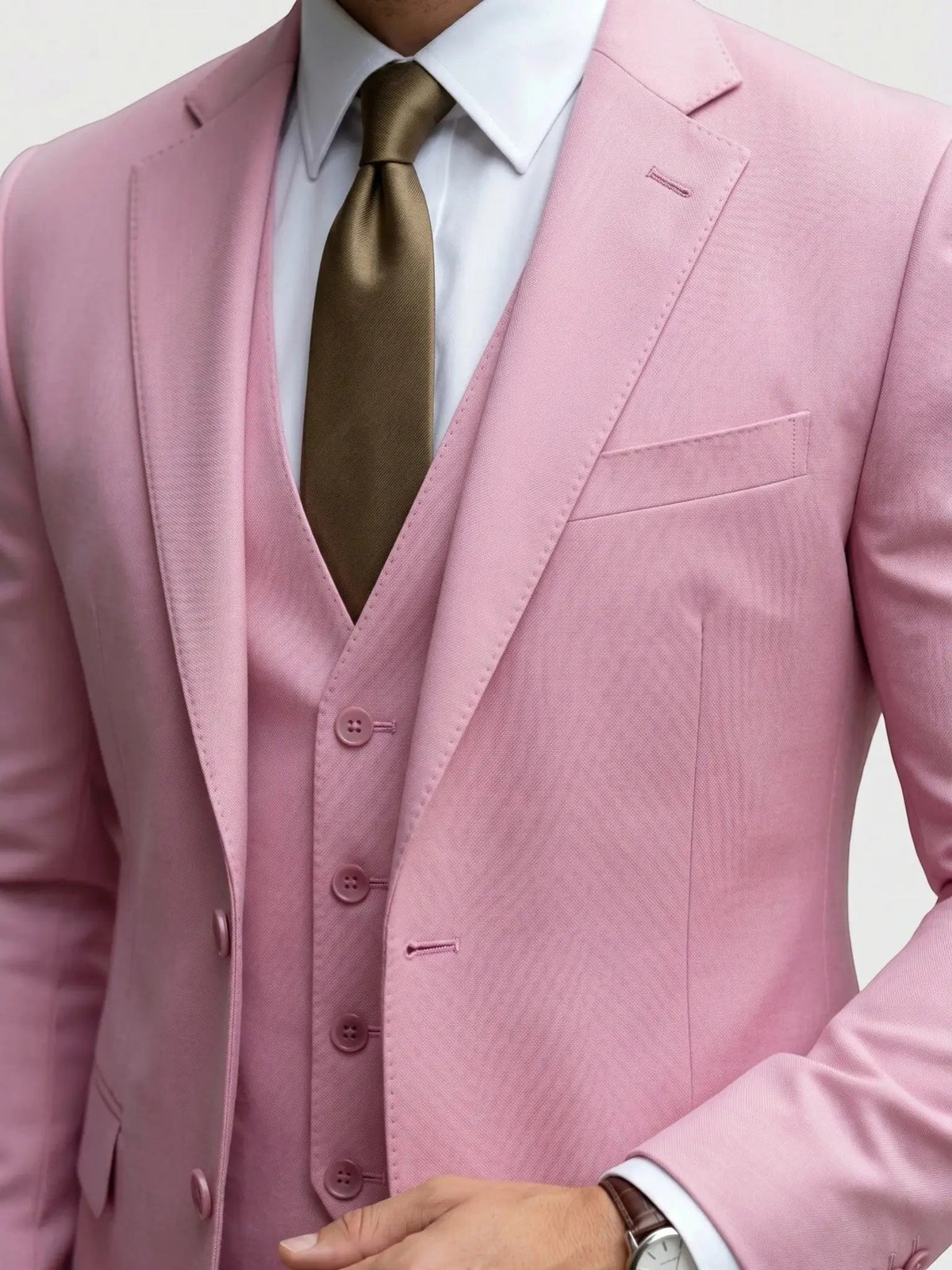 Men's Tailored Wool Blend Suit | Elegant Double-Breasted Three-Piece Formal Attire