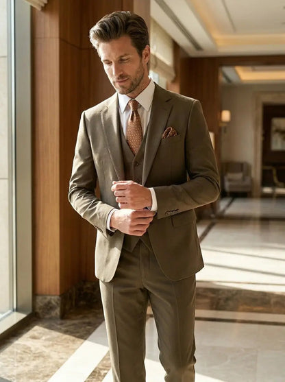 Benson Men's Slim Fit Suit | High-Quality Fabric, Wedding-Ready