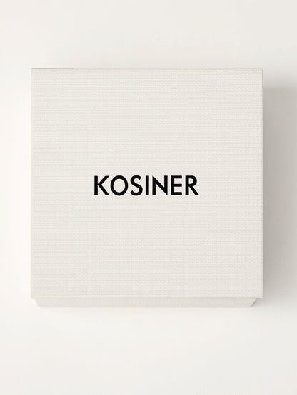 KOSINER 14K Solid Gold Simple Triple Ball Flat Back Stud