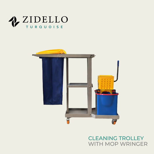 Zidello Cleaning Trolley With Mop Wringer-Commercial Cleaning Trolley