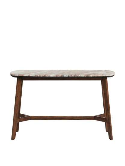 Cresta Marble Console Table With Acacia Wood Base