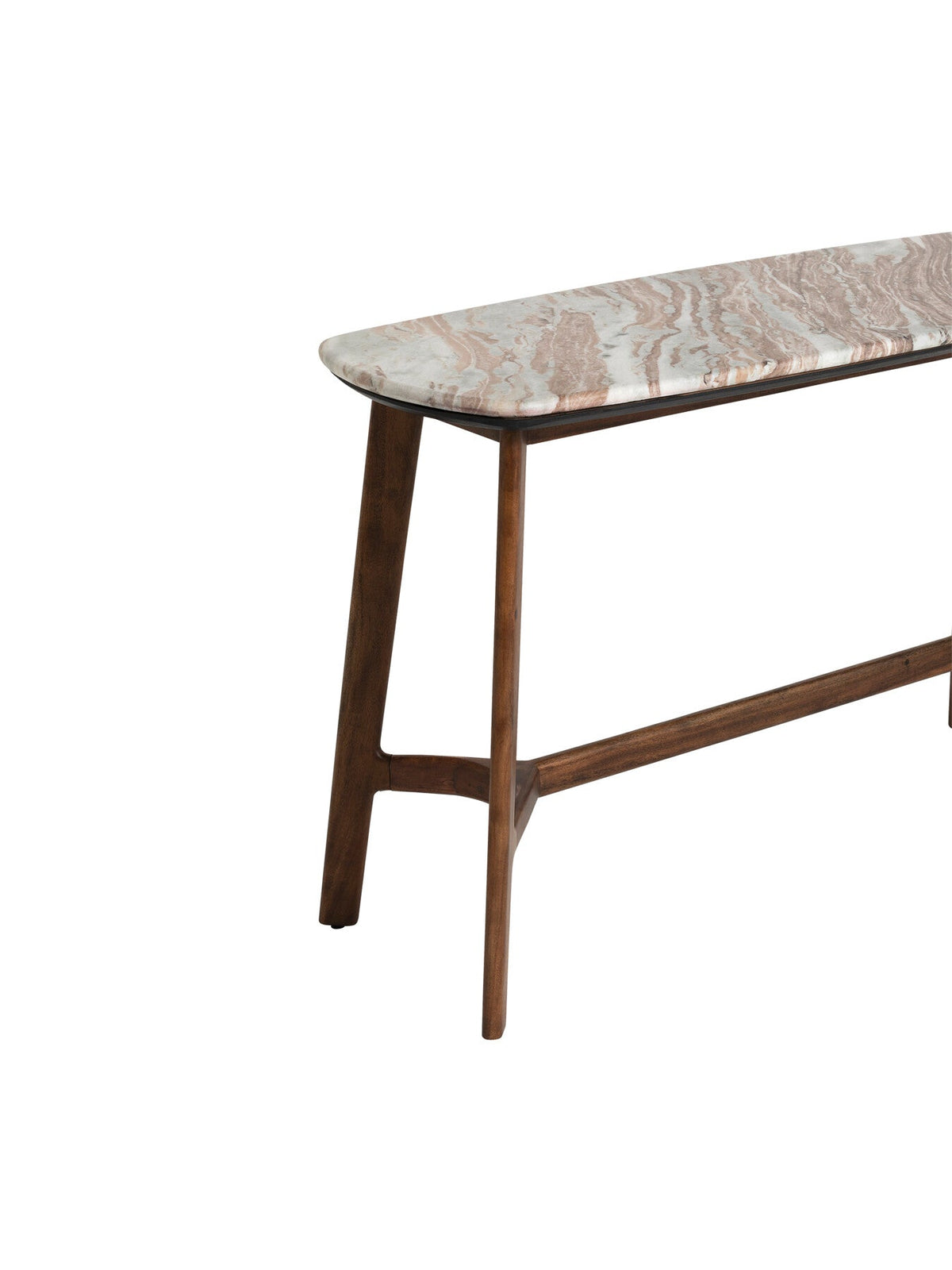 Cresta Marble Console Table With Acacia Wood Base