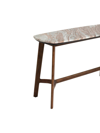 Cresta Marble Console Table With Acacia Wood Base