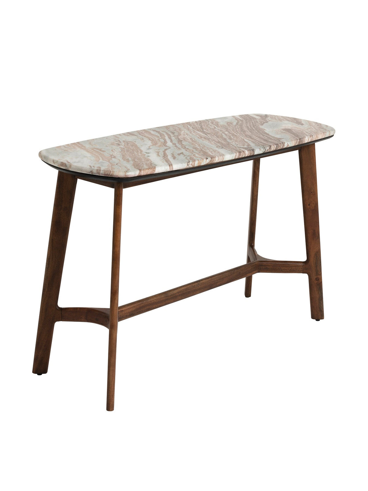 Cresta Marble Console Table With Acacia Wood Base