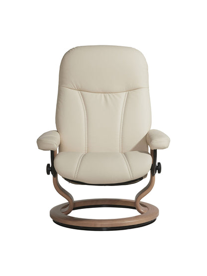 Consul Medium Classic Chair And Footstool, Cream