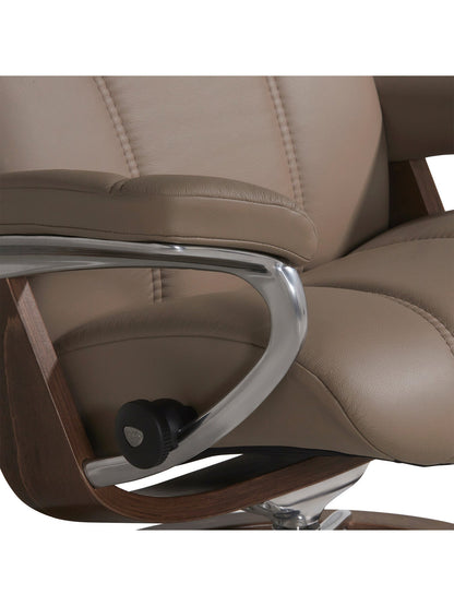 Consul Medium Signature  Recliner Chair And Footstool Brown