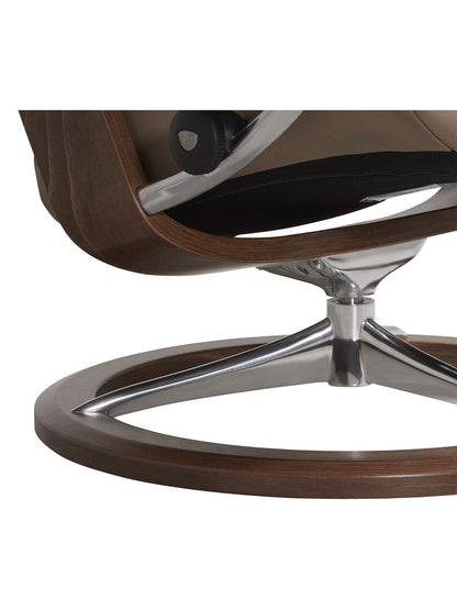 Consul Medium Signature  Recliner Chair And Footstool Brown