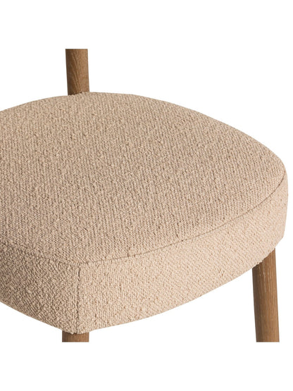 Neutral Dove Neutral Boucle Dining Chair