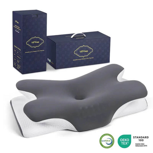 Adjustable Cooling Memory Foam Neck Pillow, Ergonomic Cervical Support Pillow for Comfortable Sleep
