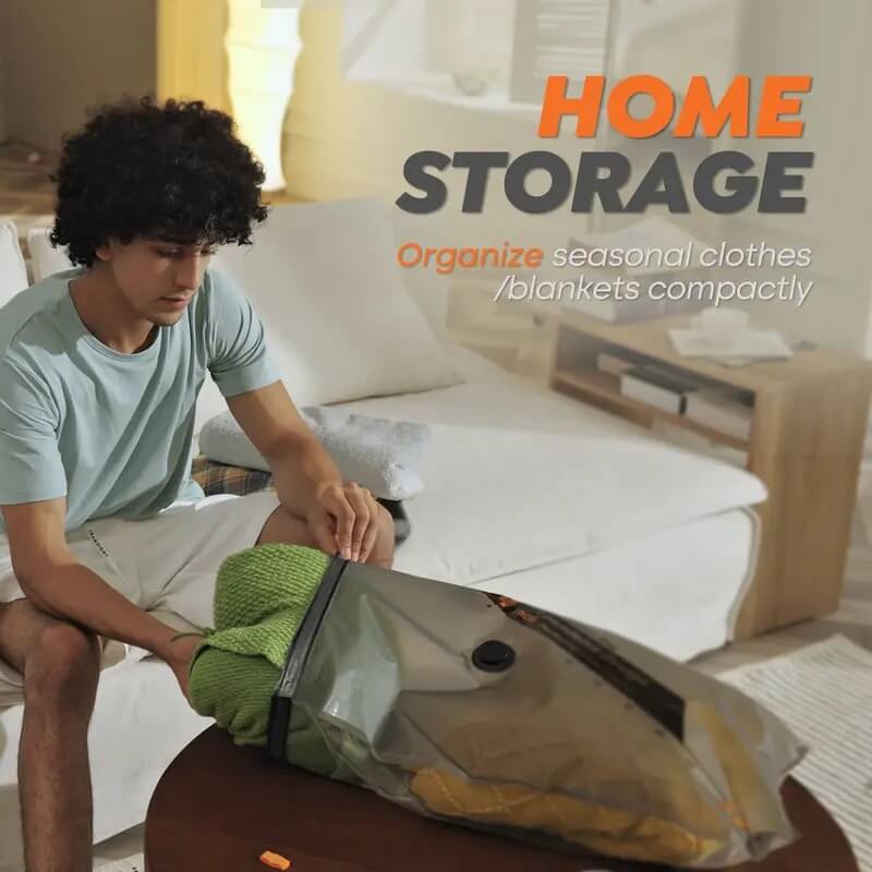 Vacuum Storage Bags with Rechargeable Wireless Pump, Reusable Compression Bags for Travel, Clothing, Blankets & Home Organization