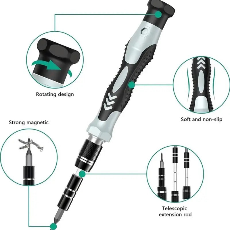 132-in-1 Precision Screwdriver Set, Magnetic Screwdriver Tool Kit with 108 Bits, Multifunctional Repair Tool Set for Electronics, Phones & More