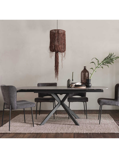 Grey Galini Extending 140-200cm Dining Table, Seats 4-6