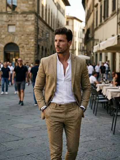 Men's Tailored Two-Piece Wedding Suit | Elegant Formal Attire