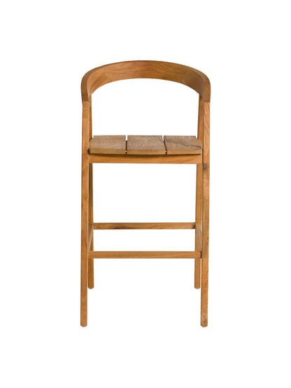 Grenada Reclaimed Teak Wood Open Back Barstool With Arms