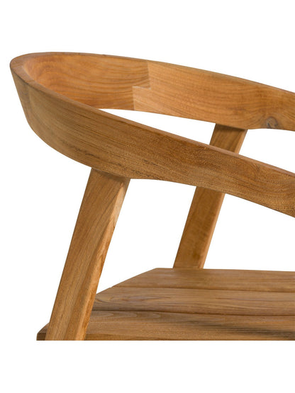 Grenada Reclaimed Teak Wood Open Back Barstool With Arms