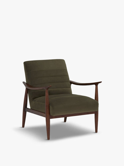 Hockney Velvet Armchair, Green