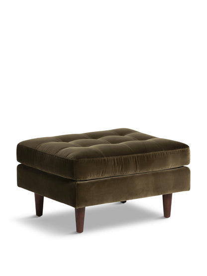 Green Hemingway Green Velvet Footstool