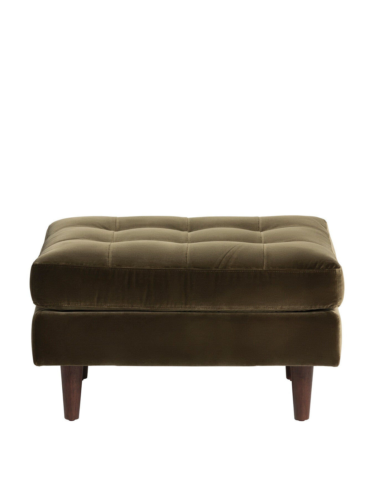 Green Hemingway Green Velvet Footstool
