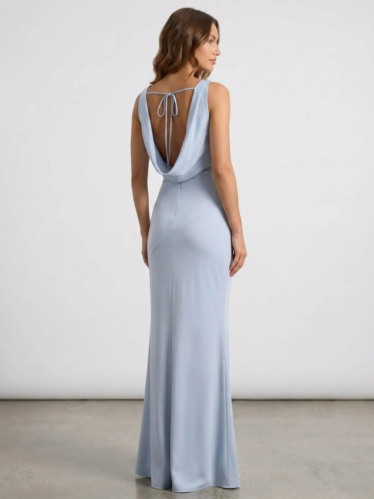 Women's Luxurious Satin Maxi Dress | Elegant Cowl Neck Formal Gown