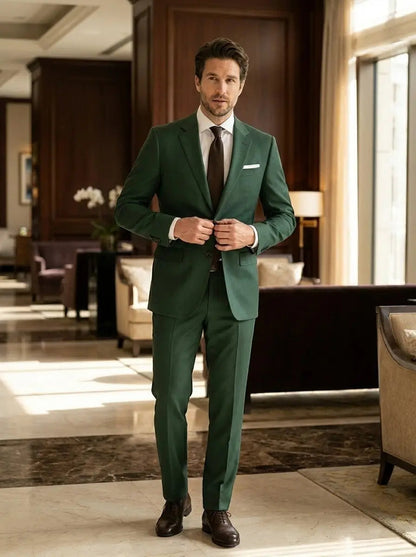 Men's Lightweight Fabric Suit | Classic Slim Fit All-Season Attire