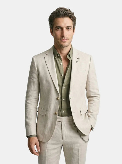 Men's Lightweight Fabric Summer Suit | Slim-Fit Breathable Formal Attire