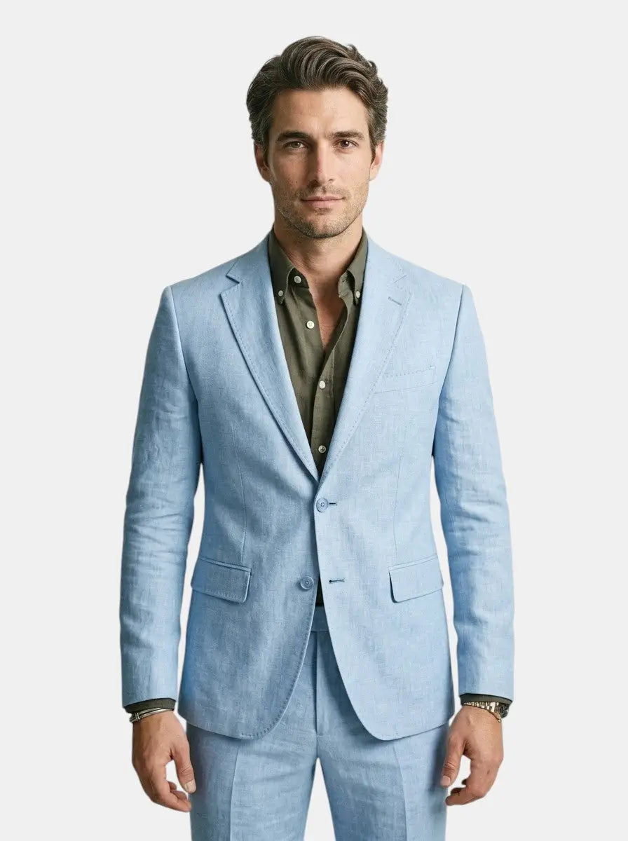 Men's Lightweight Fabric Summer Suit | Slim-Fit Breathable Formal Attire