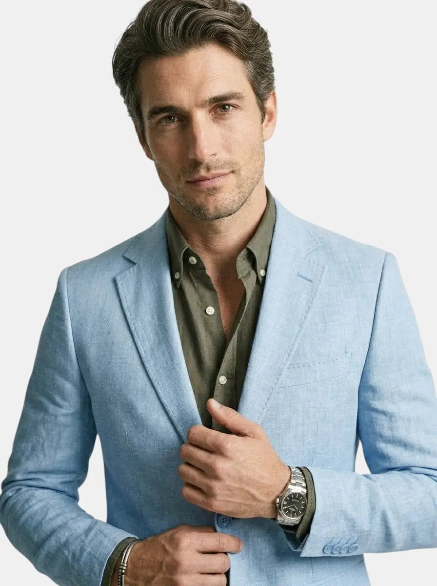 Men's Lightweight Fabric Summer Suit | Slim-Fit Breathable Formal Attire