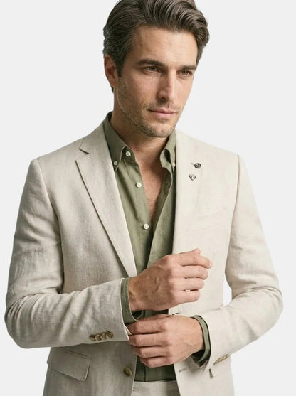 Men's Lightweight Fabric Summer Suit | Slim-Fit Breathable Formal Attire