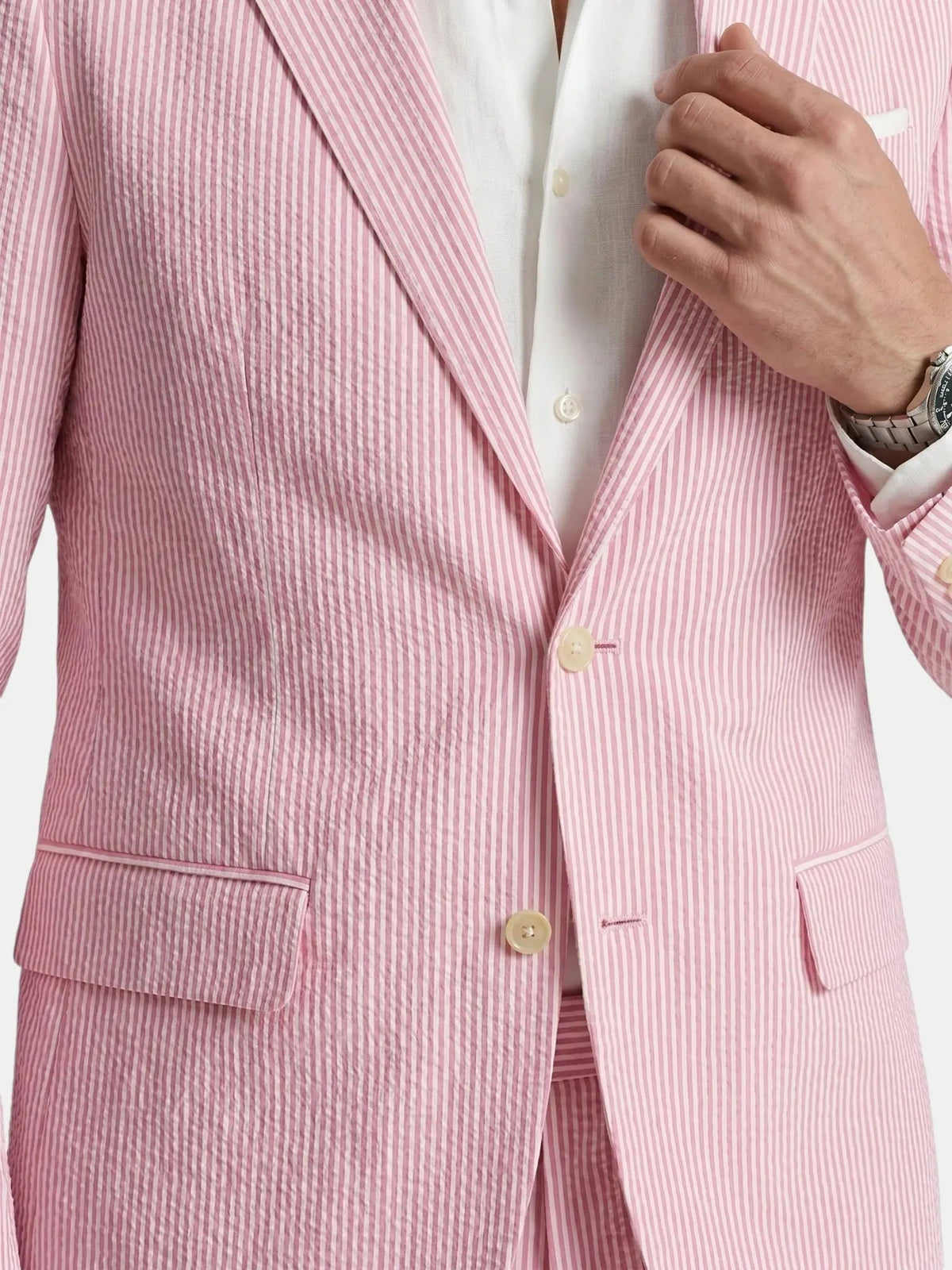 Men's Lightweight Pinstripe Summer Suit | Stylish Slim Fit Two-Piece Outfit