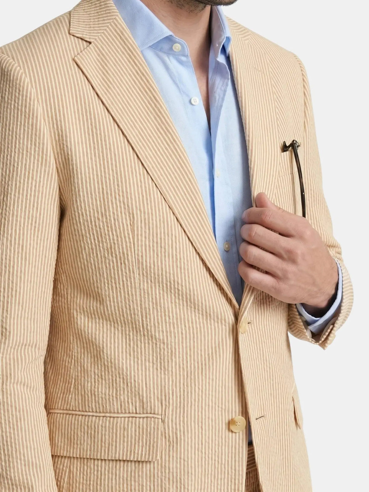 Men's Lightweight Pinstripe Summer Suit | Stylish Slim Fit Two-Piece Outfit
