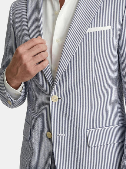 Men's Lightweight Pinstripe Summer Suit | Stylish Slim Fit Two-Piece Outfit
