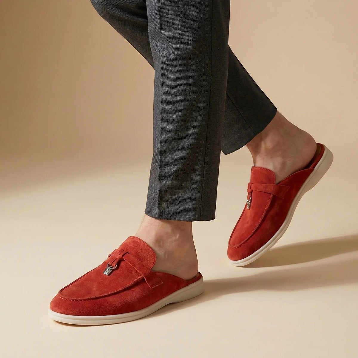 Men's Suede Mule Loafers | Stylish Open-Back Slip-On Shoes