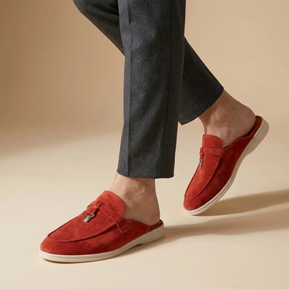 Men's Suede Mule Loafers | Stylish Open-Back Slip-On Shoes