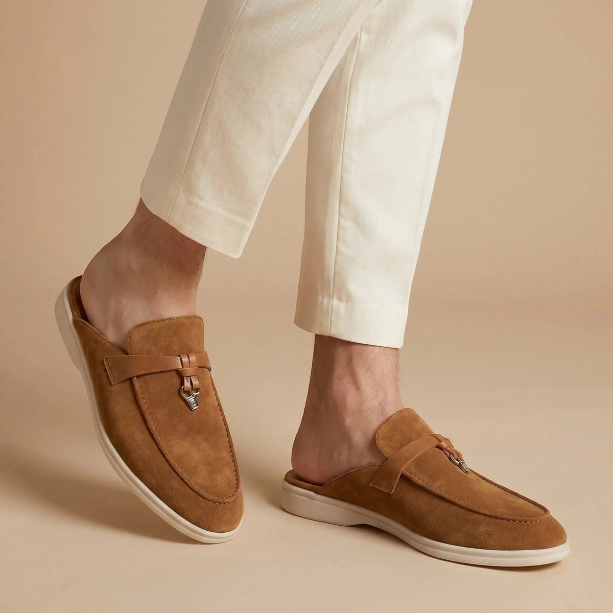 Men's Suede Mule Loafers | Stylish Open-Back Slip-On Shoes