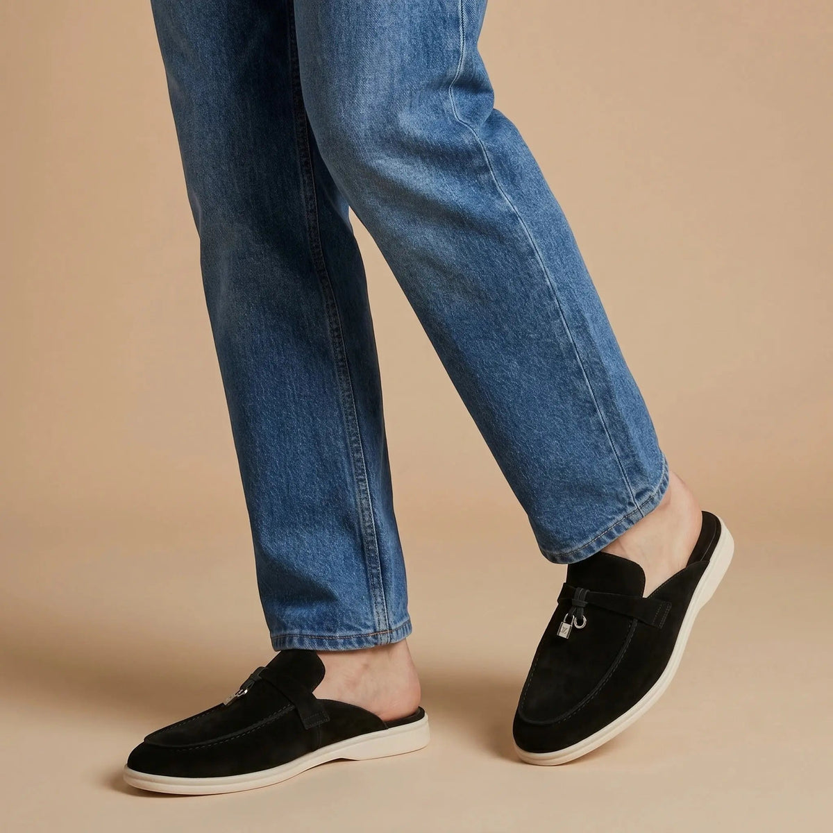 Men's Suede Mule Loafers | Stylish Open-Back Slip-On Shoes