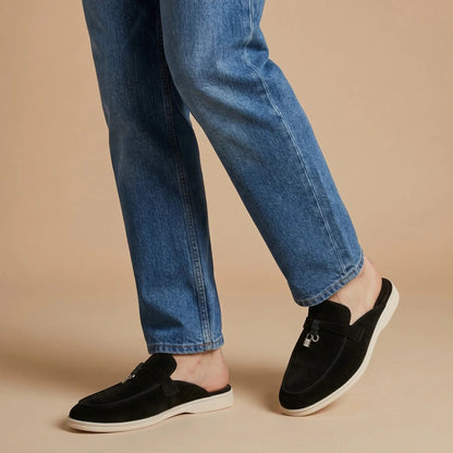 Men's Suede Mule Loafers | Stylish Open-Back Slip-On Shoes