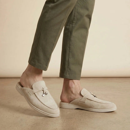 Men's Suede Mule Loafers | Stylish Open-Back Slip-On Shoes