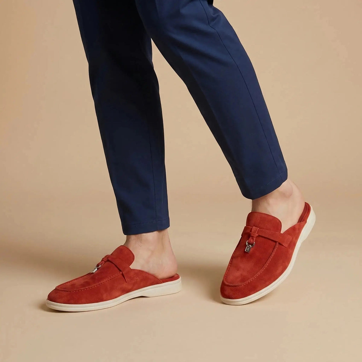 Men's Suede Mule Loafers | Stylish Open-Back Slip-On Shoes