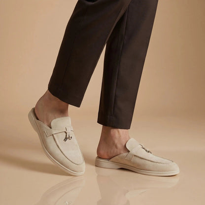 Men's Suede Mule Loafers | Stylish Open-Back Slip-On Shoes