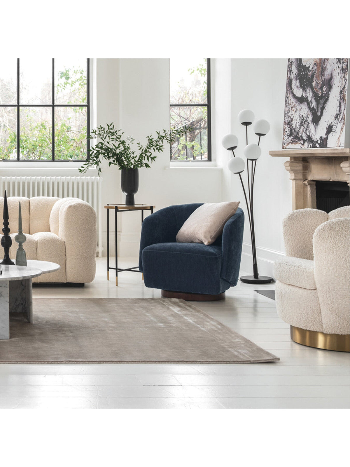 Pellaro Swivel Armchair Blue