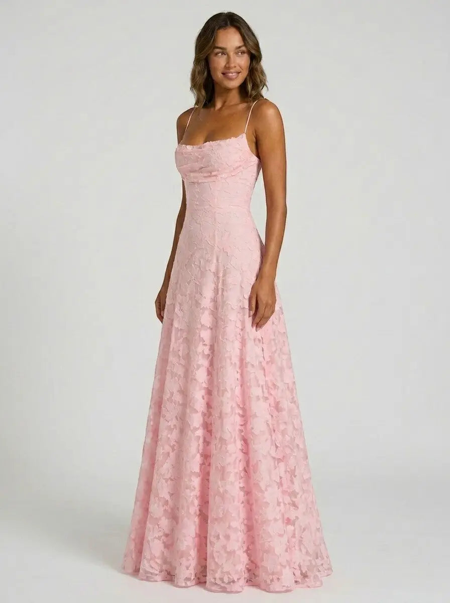 Women's Floral Brocade Maxi Dress | Elegant Structured Formal Evening Gown