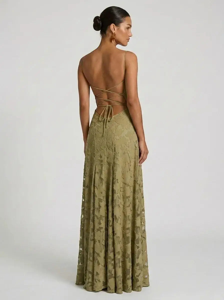 Women's Floral Brocade Maxi Dress | Elegant Structured Formal Evening Gown