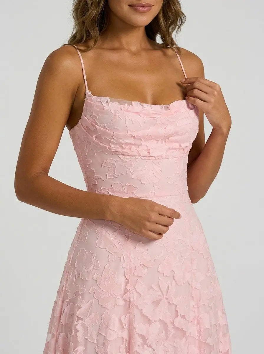 Women's Floral Brocade Maxi Dress | Elegant Structured Formal Evening Gown
